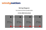WindyNation 4pcs 100 amp-Hour 100AH 12V 12 Volt AGM Deep Cycle Sealed Lead Acid Battery - Solar RV UPS Off-Grid (4 pcs 100 amp-Hour)
