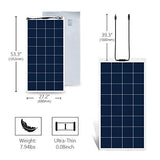 ECO-WORTHY 450W Flexible Solar Panel Kit for RV with 3pcs 150W Solar Panel and 60A Charge Controller for Boats, RV, Tents, Roofs, Uneven Surfaces