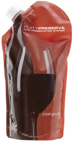 Platypus Platy Preserve Wine Preserver, 800 mL/6.3" x 10.25", Red