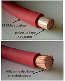 2 Gauge 2 AWG 5 Feet Black + 5 Feet Red (10 Feet Total) Welding Battery Pure Copper Flexible Cable Wire - Car, Inverter, RV, Solar by WindyNation