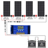 ECO-WORTHY 800 Watts Solar Panel Off Grid RV Boat Kit: 4pcs 195W Solar Panels + 60A PWM Charger Controller + 16Ft Solar Cable + Z Mounting Brackets