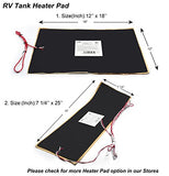 (Upgrade Version)Facon 12" x 18" Water Holding Tank Heater Pad With Automatic Thermostat Control for RV Camper Trailer 12V DC